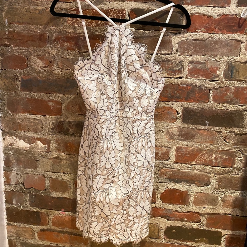 White lace strappy dress